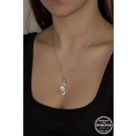 Swarovski Union Crystal Kadın Kalp Salkım Gümüş Kolye