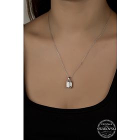 Swarovski Union Crystal Kadın Octagon Gümüş Kolye