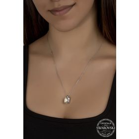 Swarovski Union Crystal Kadın Octagon Gümüş Kolye