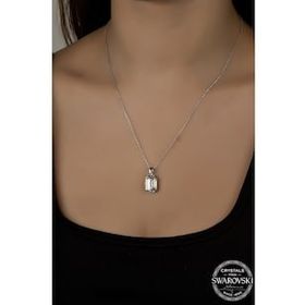 Swarovski Union Crystal Kadın Octagon Gümüş Kolye