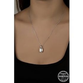 Swarovski Union Crystal Kadın Octagon Gümüş Kolye