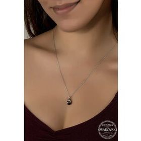 Swarovski Union Crystal Kadın Oval Gümüş Kolye