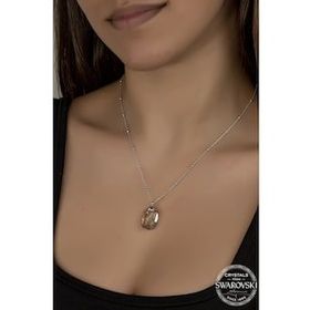 Swarovski Union Crystal Kadın Oval Gümüş Kolye