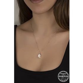 Swarovski Union Crystal Kadın Oval Gümüş Kolye