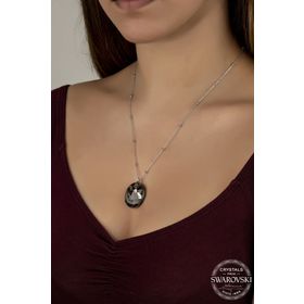 Swarovski Union Crystal Kadın Oval Jean Paul Gaultter Tasarım Gümüş Kolye