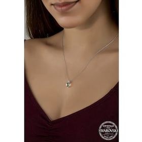 Swarovski Union Crystal Kadın Parlak Drop Gümüş Kolye