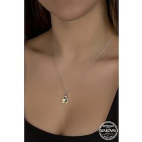 Swarovski UNIONCK8 Union Crystal Kadın 16 mm Damla Gümüş Kolye