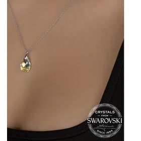 Swarovski UNIONCK8 Union Crystal Kadın 16 mm Damla Gümüş Kolye