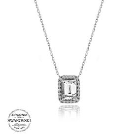 Swarovski Zirconia Baget 925 Ayar Gümüş Kolye