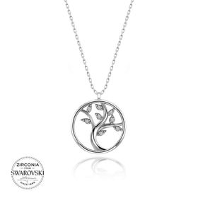 Swarovski Zirconia Taşlı Ağaç 925 Ayar Gümüş Kolye