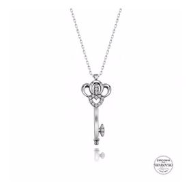 Swarovski Zirconia Taşlı Anahtar 925 Ayar Gümüş Kolye