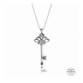 Swarovski Zirconia Taşlı Anahtar 925 Ayar Gümüş Kolye