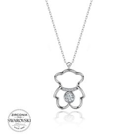 Swarovski Zirconia Taşlı Ayıcık 925 Ayar Gümüş Kolye