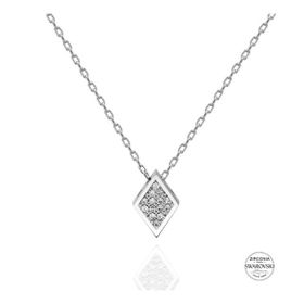 Swarovski Zirconia Taşlı Baklava Şekli 925 Ayar Gümüş Kolye