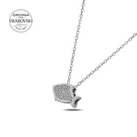 Swarovski Zirconia Taşlı Balık 925 Ayar Gümüş Kolye