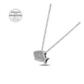 Swarovski Zirconia Taşlı Balık 925 Ayar Gümüş Kolye