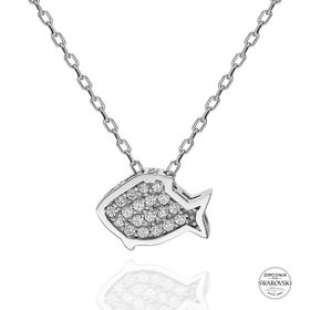 Swarovski Zirconia Taşlı Balık 925 Ayar Gümüş Kolye