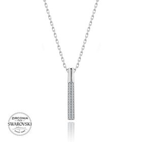 Swarovski Zirconia Taşlı Çubuk 925 Ayar Gümüş Kolye