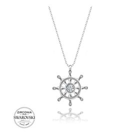 Swarovski Zirconia Taşlı Dümen 925 Ayar Gümüş Kolye