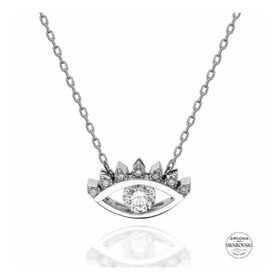 Swarovski Zirconia Taşlı Göz 925 Ayar Gümüş Kolye