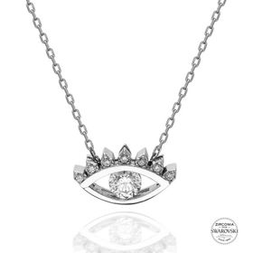 Swarovski Zirconia Taşlı Göz 925 Ayar Gümüş Kolye