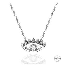 Swarovski Zirconia Taşlı Göz 925 Ayar Gümüş Kolye