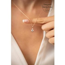 Swarovski Zirconia Taşlı Gümüş Kolye