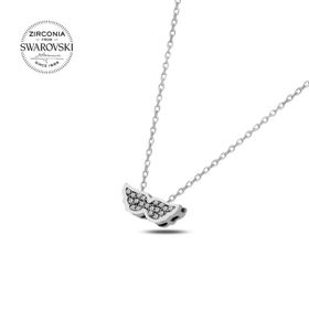 Swarovski Zirconia Taşlı Kanat 925 Ayar Gümüş Kolye