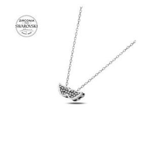 Swarovski Zirconia Taşlı Kanat 925 Ayar Gümüş Kolye