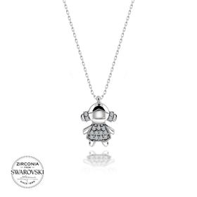 Swarovski Zirconia Taşlı Kız Çocuğu 925 Ayar Gümüş Kolye