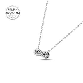Swarovski Zirconia Taşlı Sonsuzluk 925 Ayar Gümüş Kolye