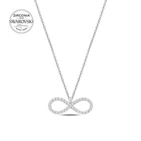 Swarovski Zirconia Taşlı Sonsuzluk 925 Ayar Gümüş Kolye