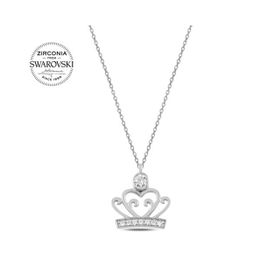 Swarovski Zirconia Taşlı Taç 925 Ayar Gümüş Kolye