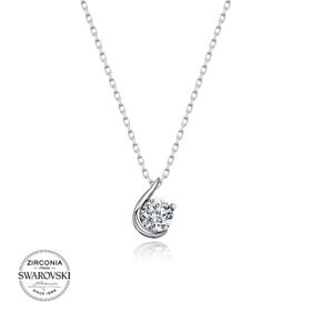 Swarovski Zirconia Taşlı Tektaş 925 Ayar Gümüş Kolye