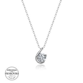 Swarovski Zirconia Taşlı Tektaş 925 Ayar Gümüş Kolye