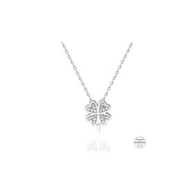 Swarovski Zirconia Taşlı Yonca 925 Ayar Gümüş Kolye