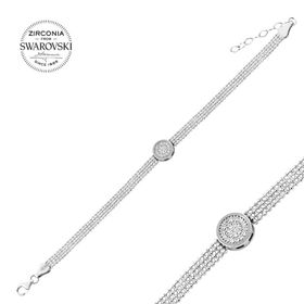 Swarovski Zirconia Taşlı Yuvarlak 925 Ayar Gümüş Bileklik