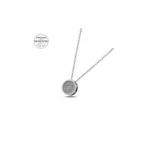 Swarovski Zirconia Taşlı Yuvarlak 925 Ayar Gümüş Kolye