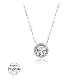 Swarovski Zirconia Taşlı Yuvarlak 925 Ayar Gümüş Kolye