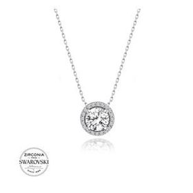 Swarovski Zirconia Taşlı Yuvarlak 925 Ayar Gümüş Kolye