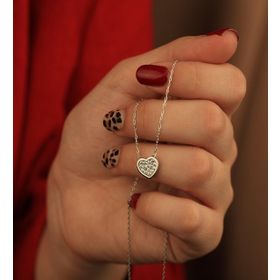 Swarovski Zirconia Tektaş Kalp Figürlü 925 Ayar Gümüş Kolye