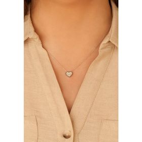 Swarovski Zirconia Tektaş Kalp Figürlü 925 Ayar Gümüş Kolye