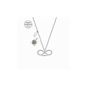 Swarovski Zirkon Taşlı Sonsuzluk Bayan Gümüş Kolye