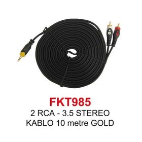 Swat 10 m Gold 2RCA 3,5 mm Stereo Kablo