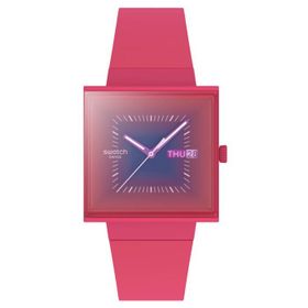 Swatch SO34R700 Squarely Berry Unisex Kol Saati
