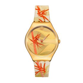 Swatch SYXZ105 Golden Red Bamboo Kadın Kol Saati