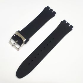 Swatch Uyumlu Slikon Siyah 19 mm Saat Kordonu