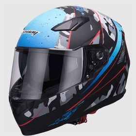Sway 816 Full Face Siyah Mavi Motosiklet Kaskı