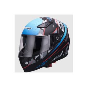 Sway 816 Full Face Siyah Mavi Motosiklet Kaskı