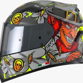 Sway 820 Monster Full Face Gri Motosiklet Kaskı